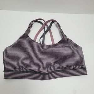 Lululemon Energy BraHyper Stripe Mauvelous Heathered Black